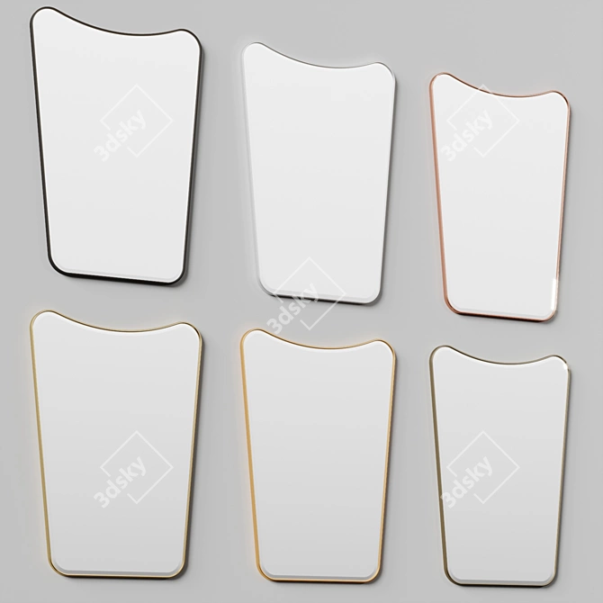 Chic Modern Metal Standing Mirror 3D model image 5