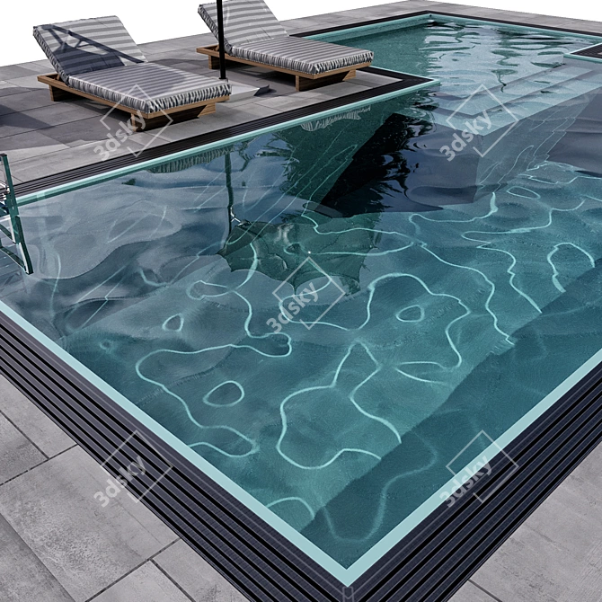 Caustic-Optimized Pool Scene: V-Ray and Corona Ready 3D model image 3