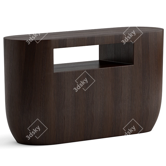 Wood and Metal Console Table 3D model image 1