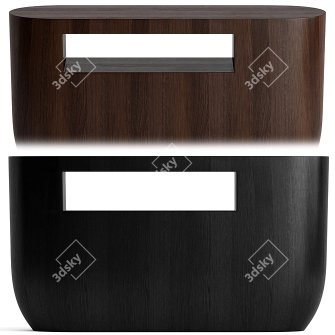 Wood and Metal Console Table 3D model image 4