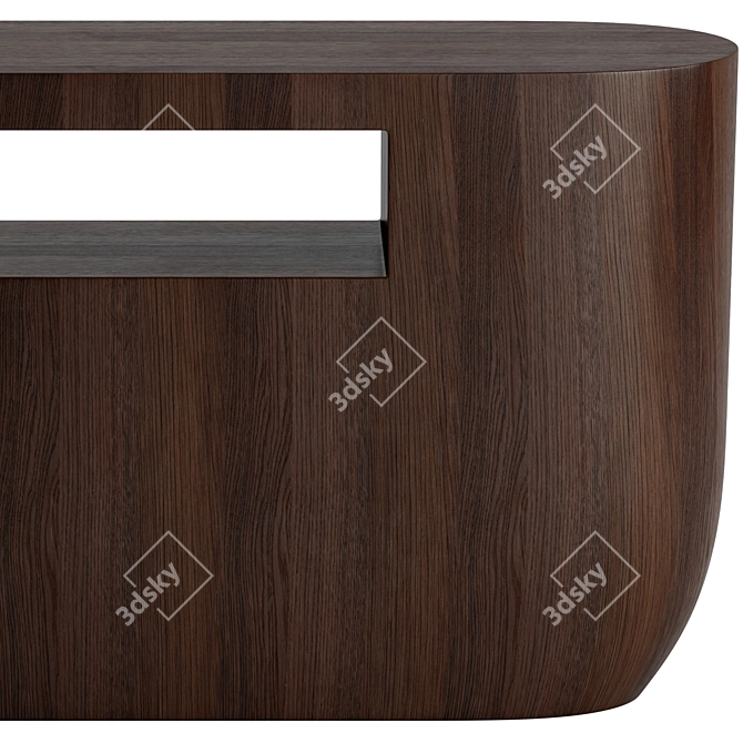 Wood and Metal Console Table 3D model image 6