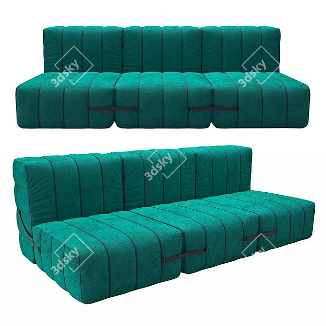 Modular 3-Seat Sofa, Max 2015 3D model image 1