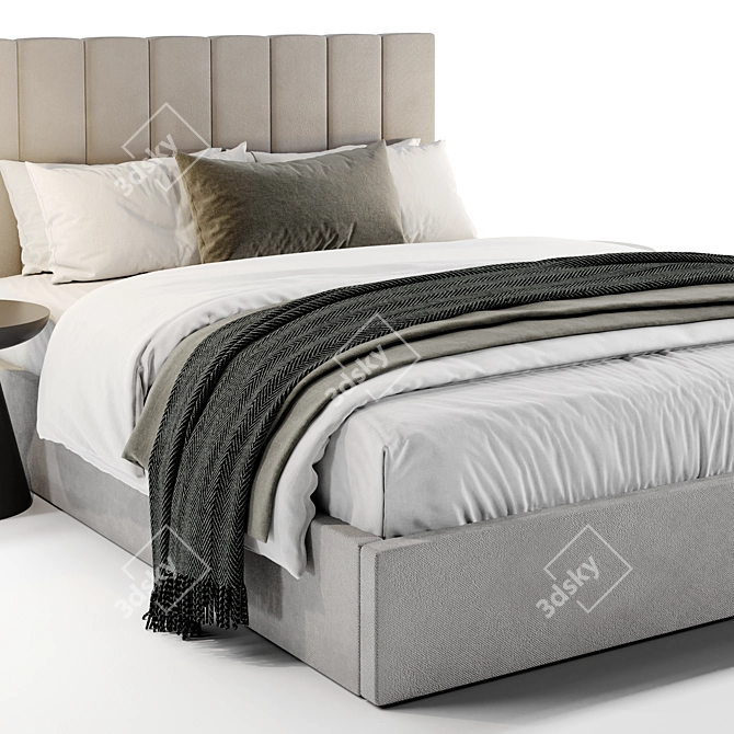 Sleek Emmet Bed & Table 3D model image 3