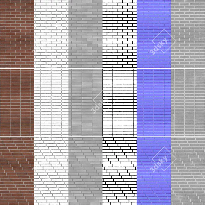 Seamless Brick Texture Pack 3D model image 5