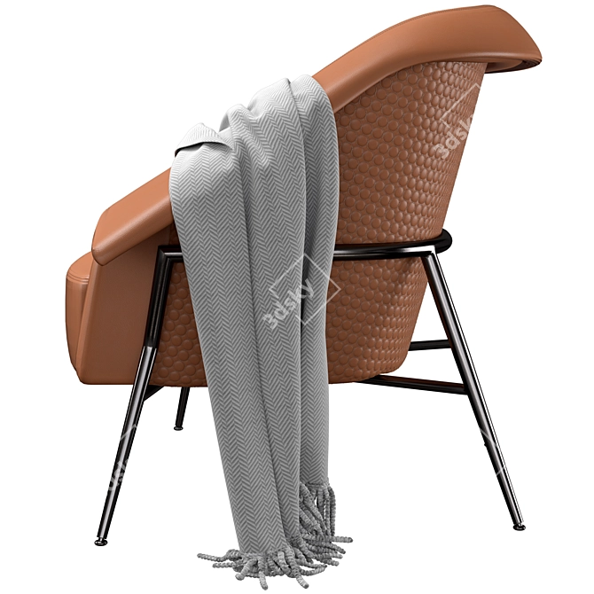 Luxury Chrome Armchair by Luigi Volpi 3D model image 2