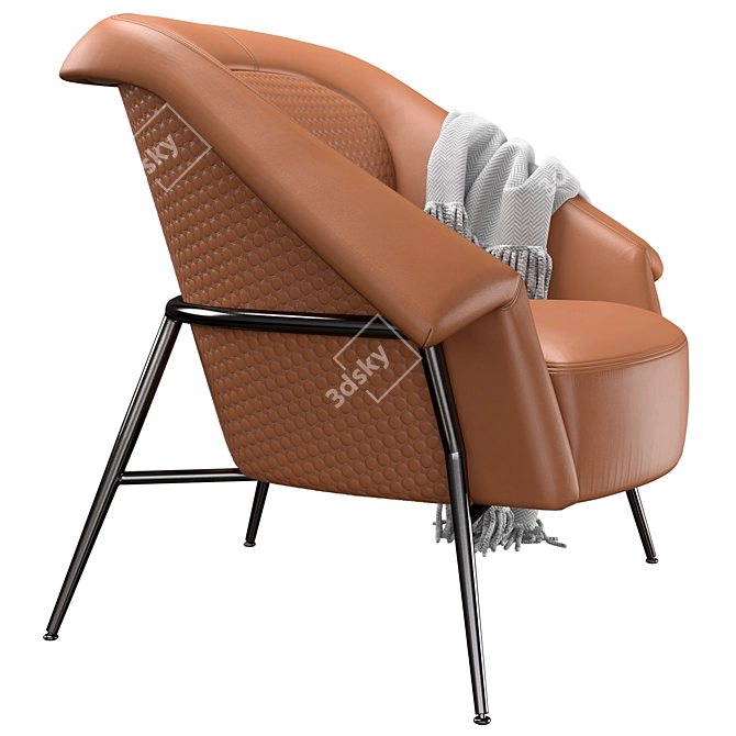 Luxury Chrome Armchair by Luigi Volpi 3D model image 4