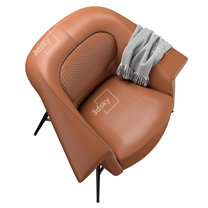 Luxury Chrome Armchair by Luigi Volpi 3D model image 5