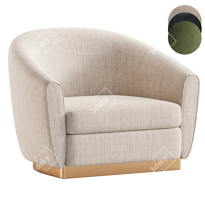 Grace Fabric Armchair: Elegant Design 3D model image 1