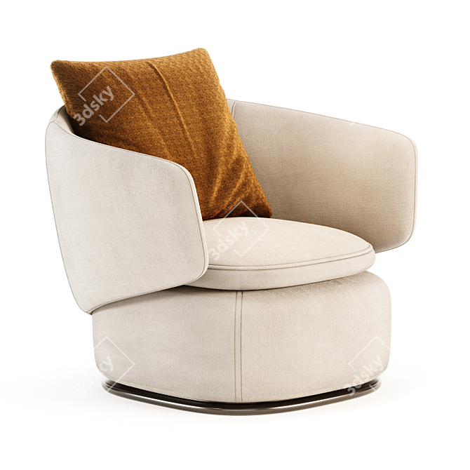 Elegant Swivel Chair with XForm 3D model image 1