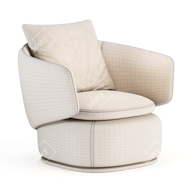 Elegant Swivel Chair with XForm 3D model image 6