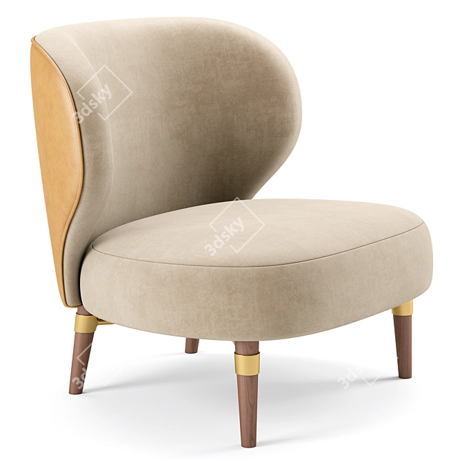 Elegant Louis Armchair 3D Model 3D model image 1