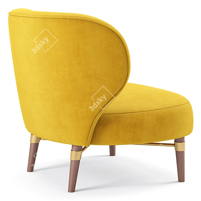 Elegant Louis Armchair 3D Model 3D model image 2