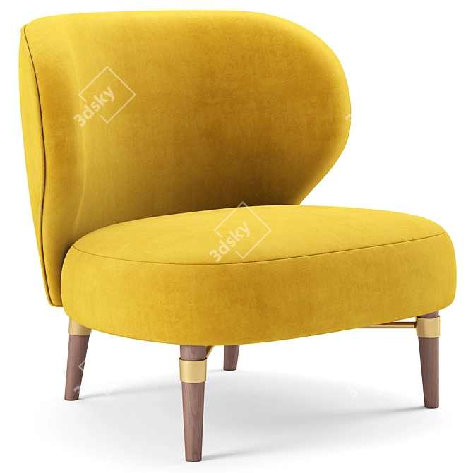 Elegant Louis Armchair 3D Model 3D model image 3