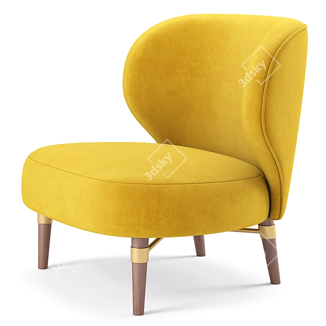 Elegant Louis Armchair 3D Model 3D model image 5