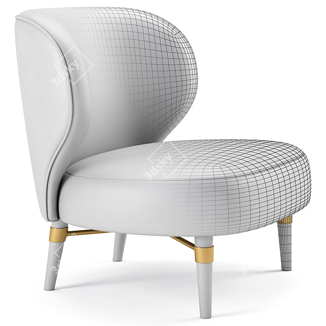 Elegant Louis Armchair 3D Model 3D model image 6