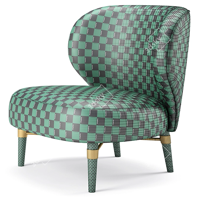 Elegant Louis Armchair 3D Model 3D model image 7