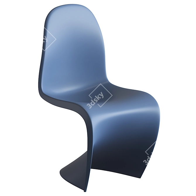 Sleek Modern Plastic Chair 3D model image 2