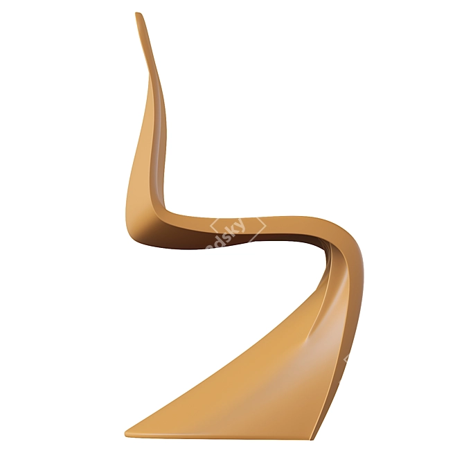 Sleek Modern Plastic Chair 3D model image 3