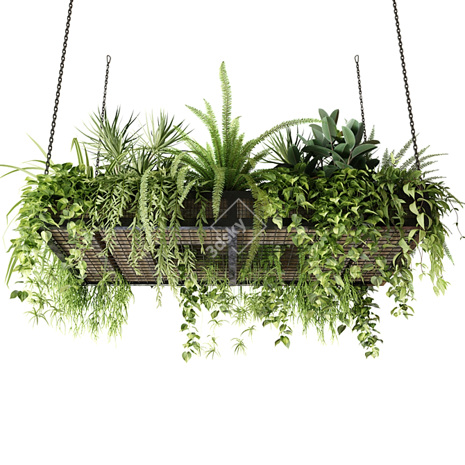 Hanging Plants Shelf Mesh Display 3D model image 1