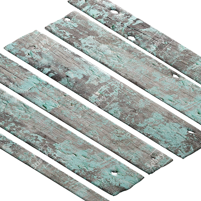 Vintage Wooden Boards Set 9 3D model image 1