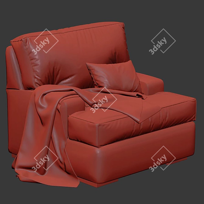 Modern Mercado Armchair, Millimeter Units 3D model image 6