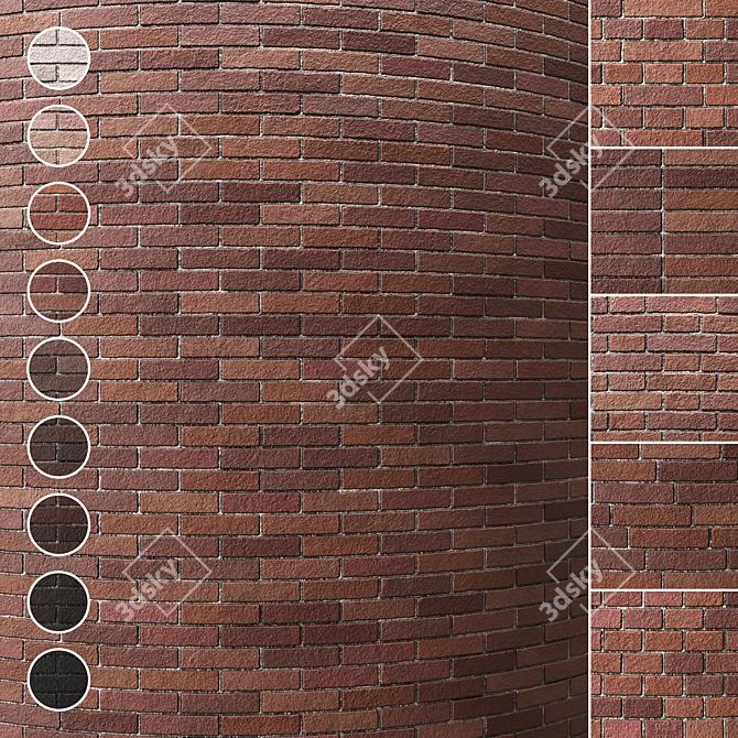 Seamless Brick Texture Pack 002 3D model image 1