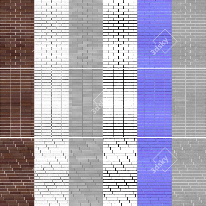 Seamless Brick Texture Pack 002 3D model image 5