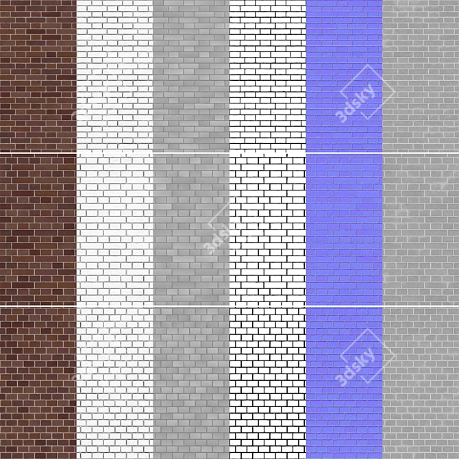 Seamless Brick Texture Pack 002 3D model image 6