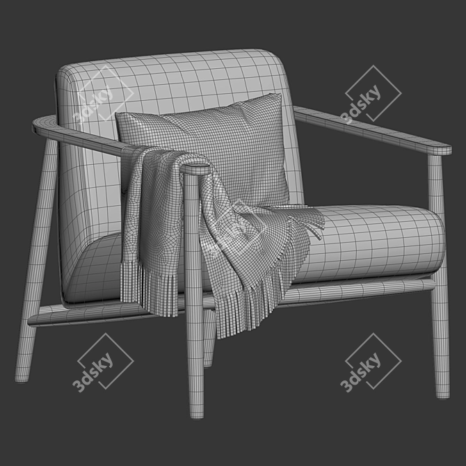 Polyandbark Boheme Accent Chair 3D model image 5