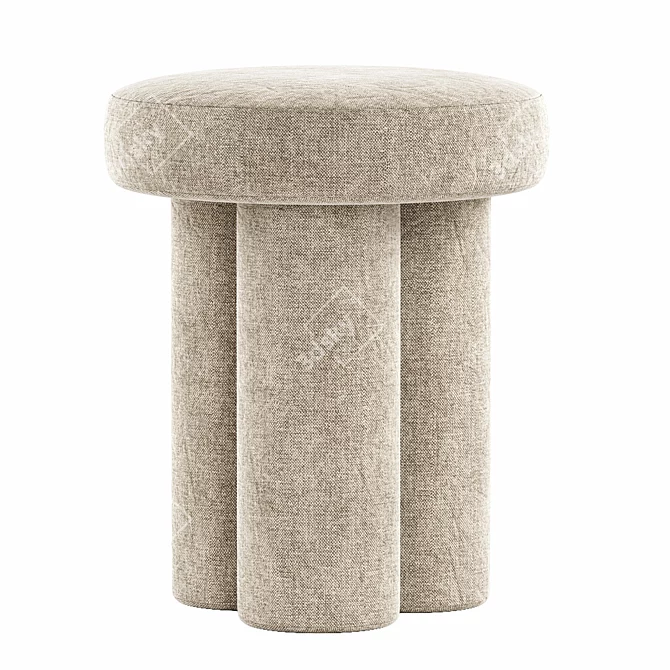 Cozy Conifer Wood Stool 3D model image 3