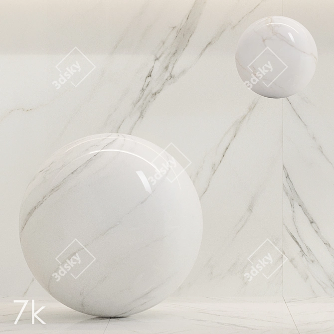 Marble Texture Set - Gold & White 3D model image 1