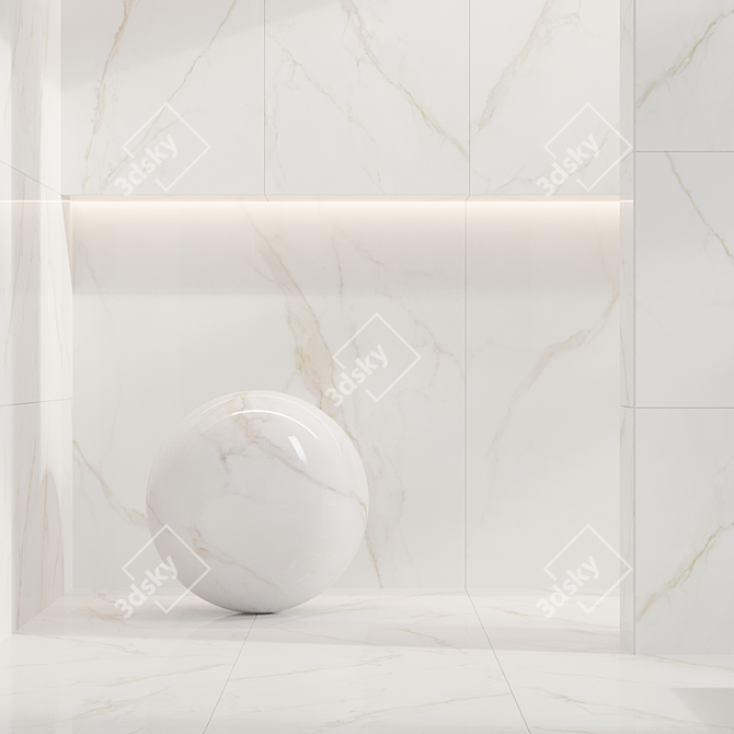 Marble Texture Set - Gold & White 3D model image 5