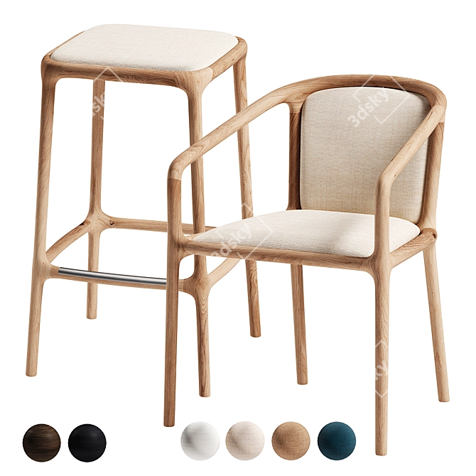 KARIMOKU CASE STUDY Chair Collection 3D model image 8