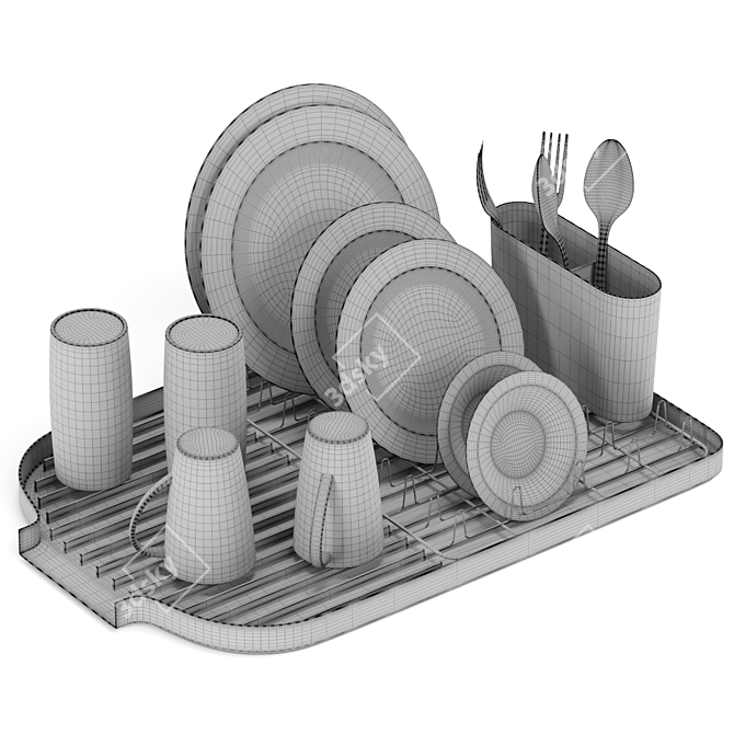 Multi-Format Dish Rack Render Files 3D model image 7