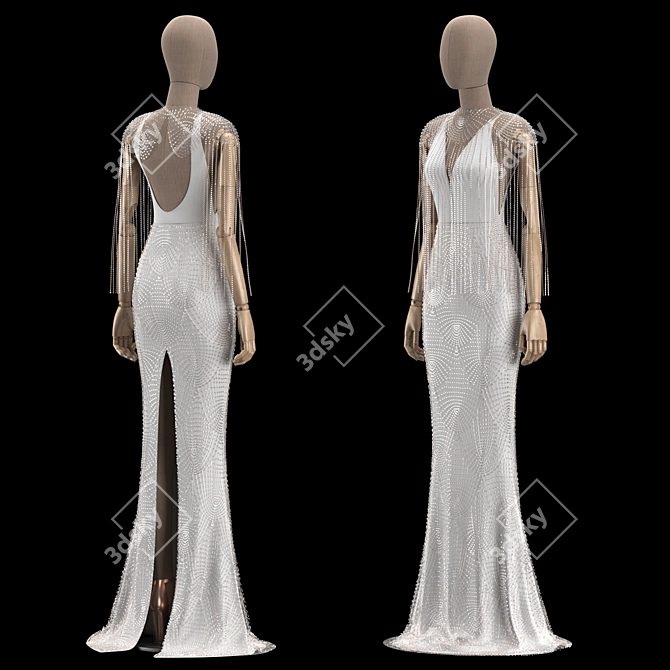 Elegant Mannequin Dress Display Stand 3D model image 2