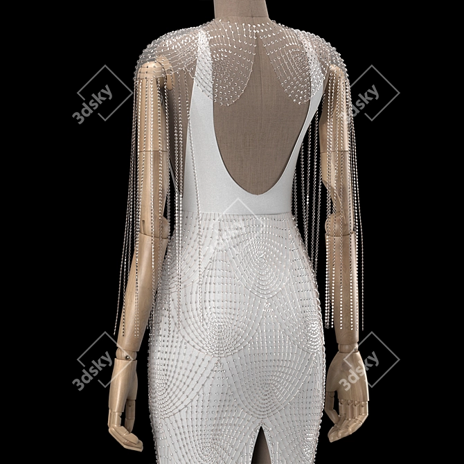 Elegant Mannequin Dress Display Stand 3D model image 4