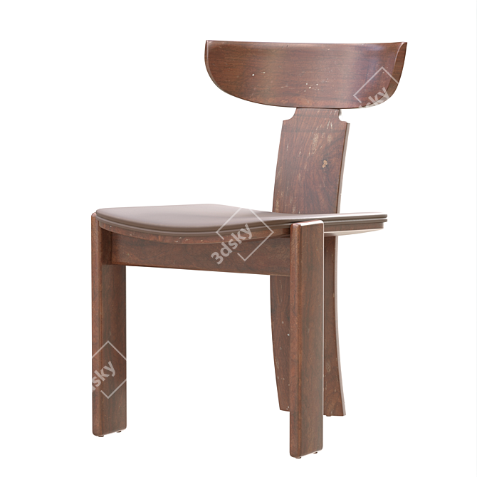 Modern Brutalist Dining Chairs Set 3D model image 1