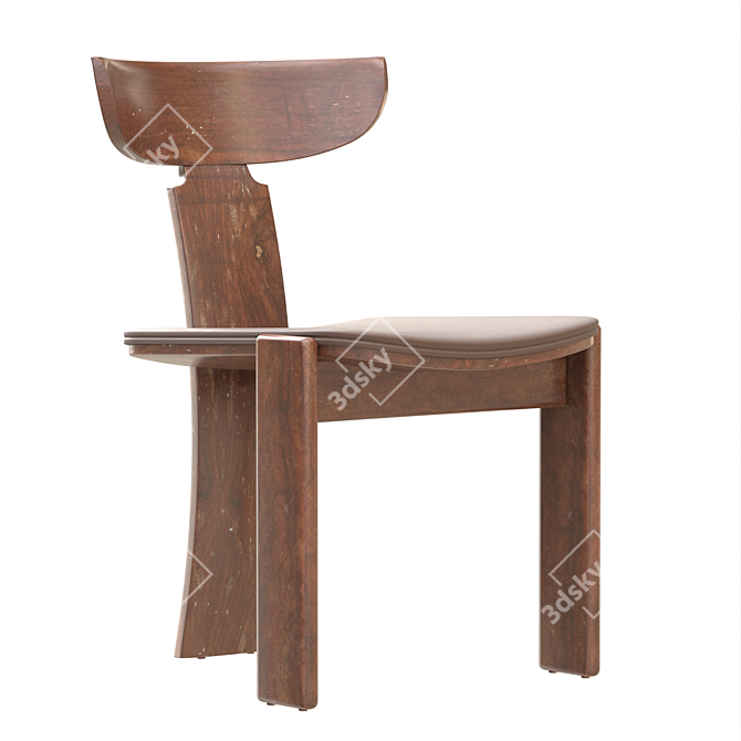 Modern Brutalist Dining Chairs Set 3D model image 3