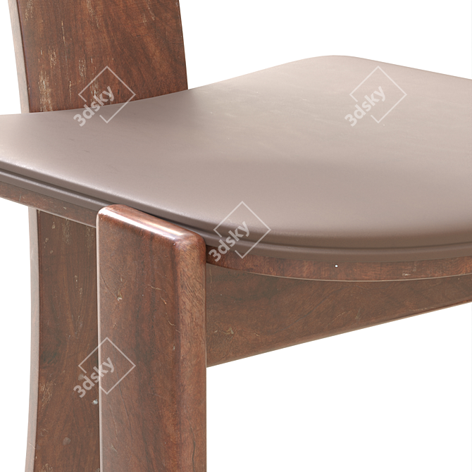 Modern Brutalist Dining Chairs Set 3D model image 4