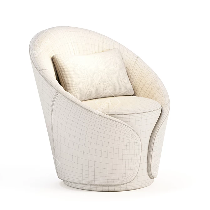 Elegant Modern Armchair Design 3D model image 6