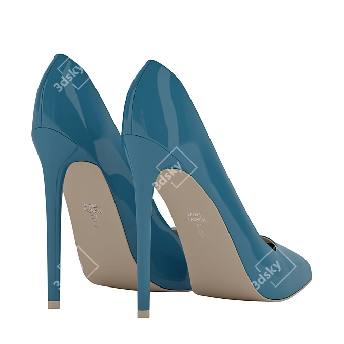 Colorful Lacquered High-Heel Shoes 3D model image 4