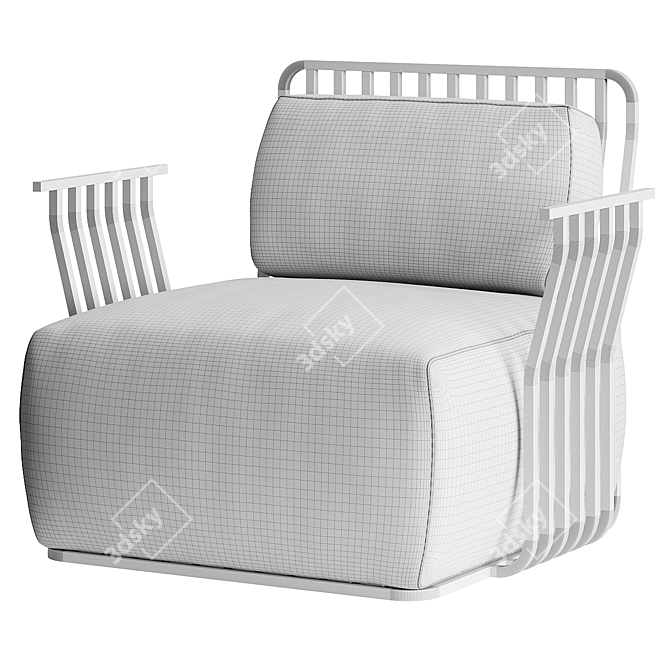 Mondrian-inspired Outdoor Lounge Chair 3D model image 3