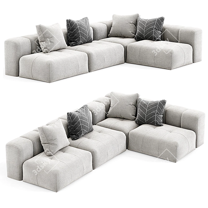 Modern Style 4-Seater Sofa Set 3D model image 1