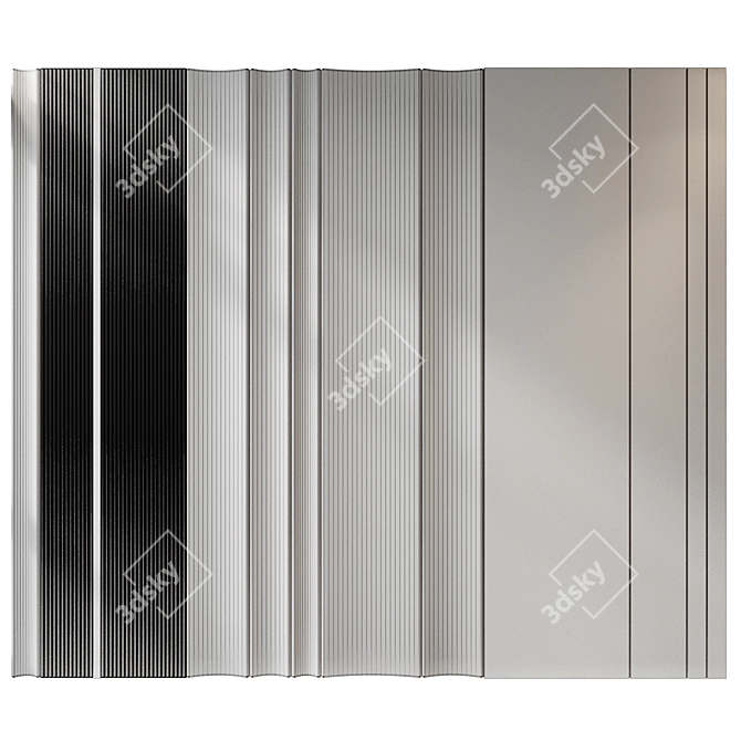 Modern Wall Panel Decor 3D 3D model image 2