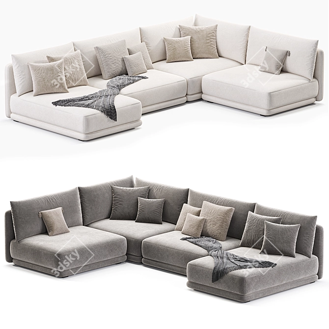 Modern 3D Katarina Corner Sofa 3D model image 2