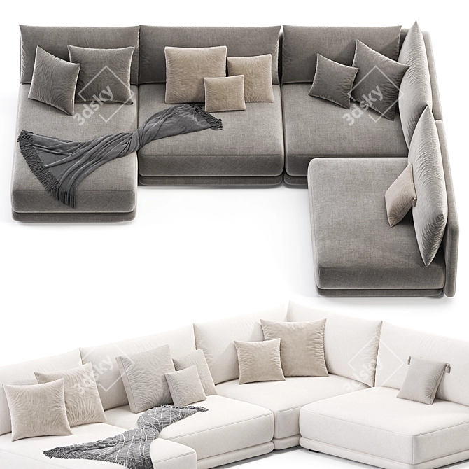 Modern 3D Katarina Corner Sofa 3D model image 4