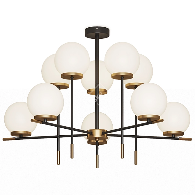 Modern Ceiling Chandelier Black Brass 3D model image 1