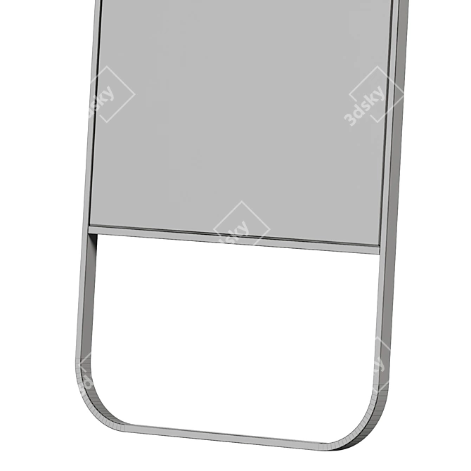 Contemporary Stainless Steel Full-Length Mirror 3D model image 5