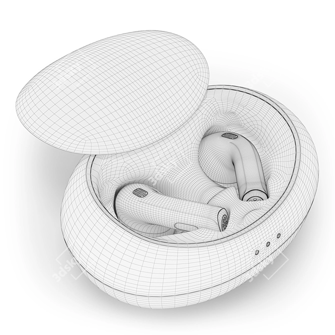 Tesla Earphones with Case 3D model image 2