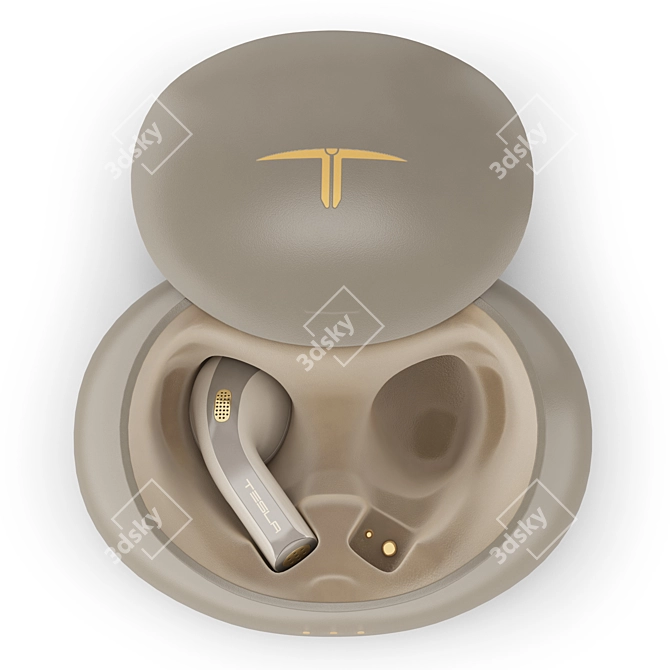 Tesla Earphones with Case 3D model image 3